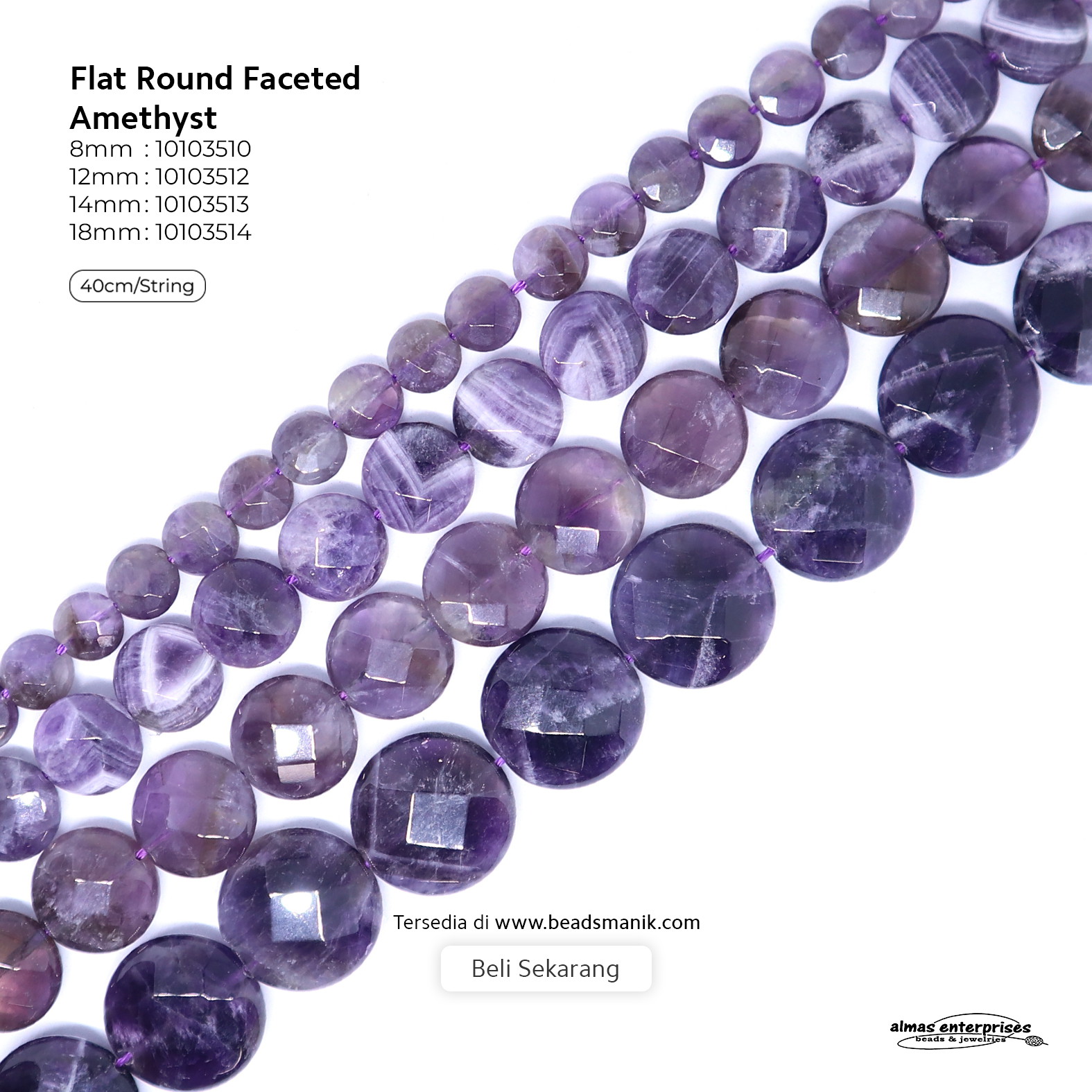 Flt Rd Fac 12mm Amethyst