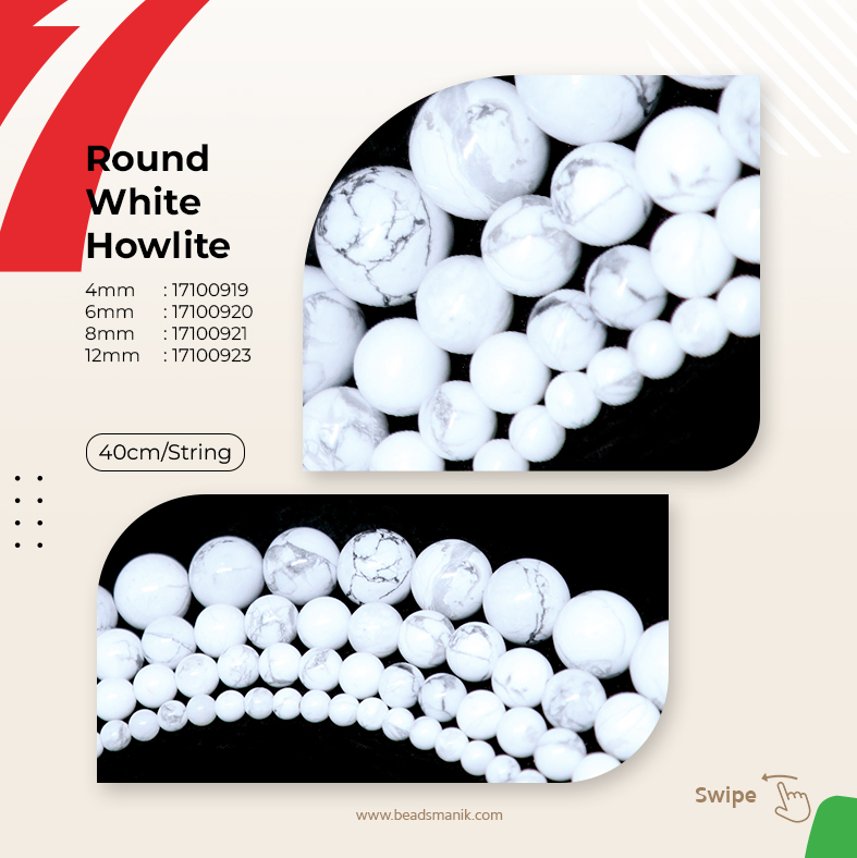 Round White Howlite