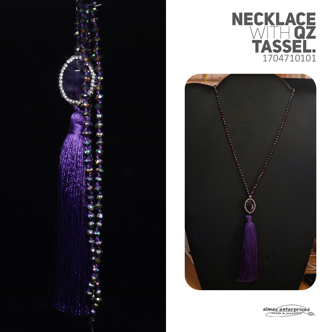 80cm Necklace With CZ Tassel