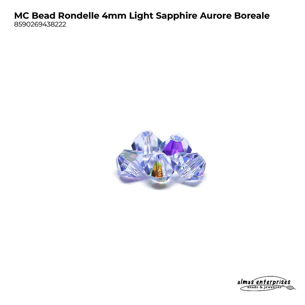 MC Bead Rondelle 4mm Sapphire AB