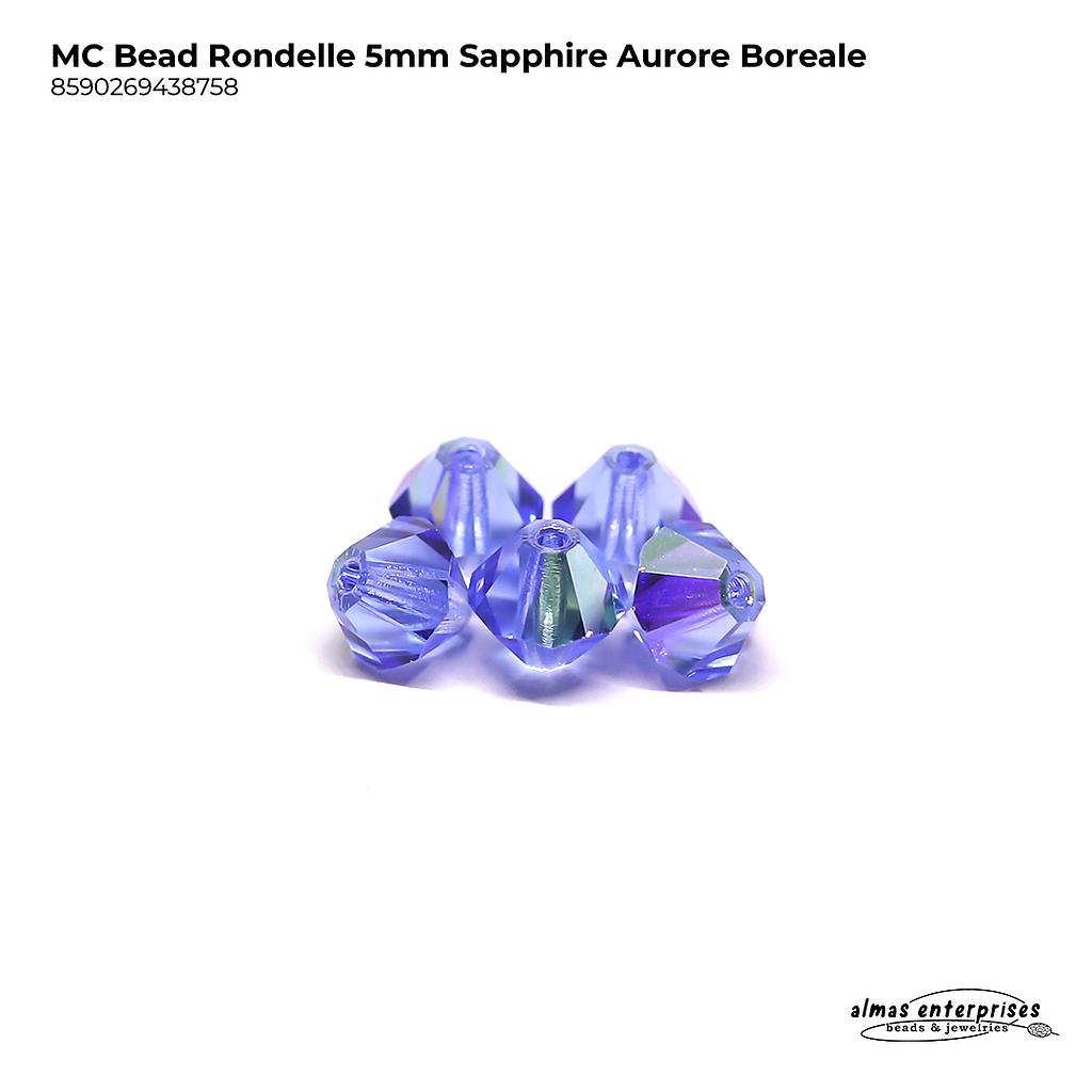 MC Bead Rondelle 5mm Sapphire AB