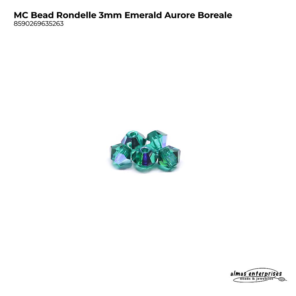 MC Bead Rondelle 3mm Emerald AB