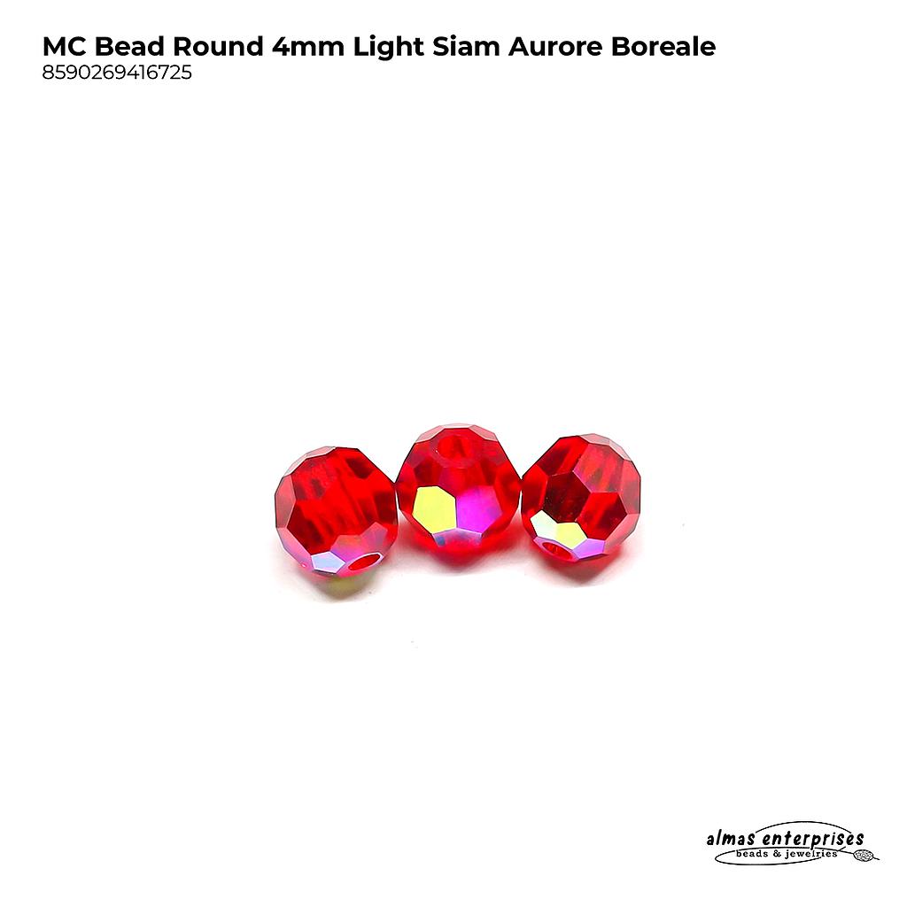 MC Bead Round 4mm Light Siam AB