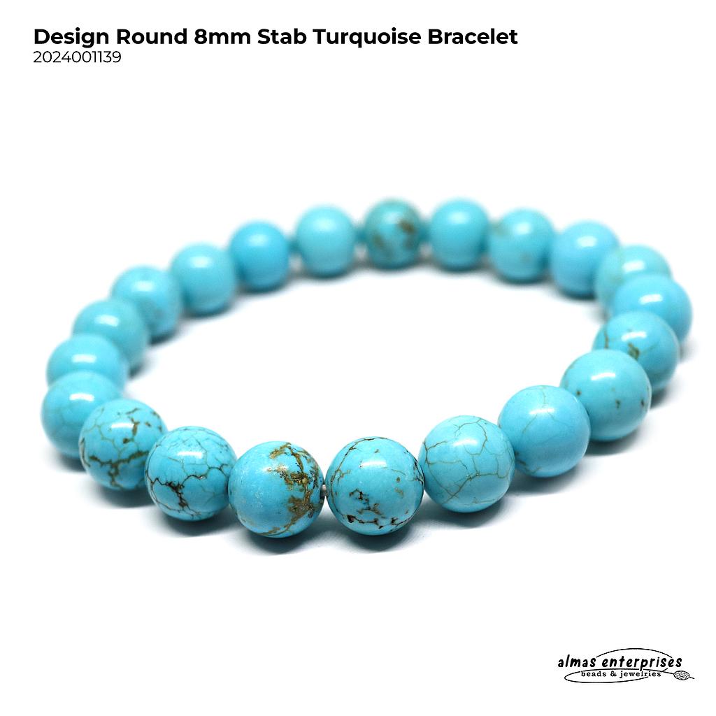 Design Round Stab Turquoise Bracelet